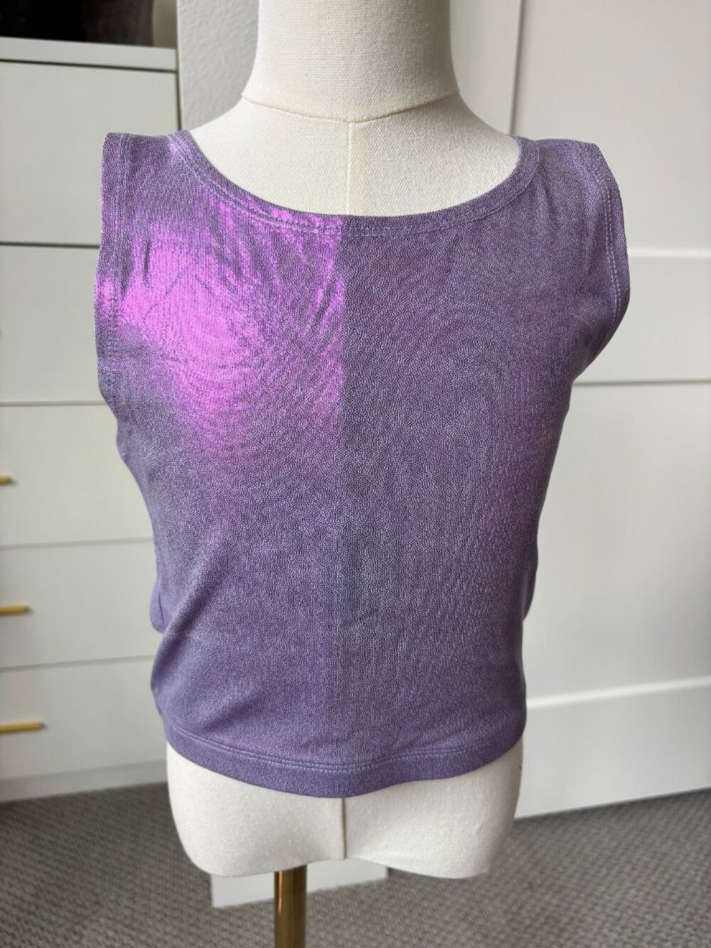 Justice Purple Metallic Tank Top Girl's Size Large (12/14)